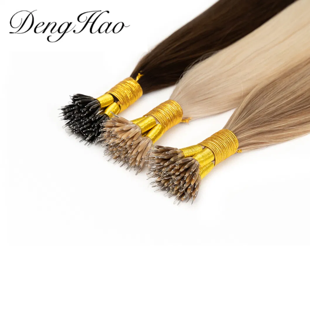 Nano Ring Hair Extensions Silk Straight Thick Hair End