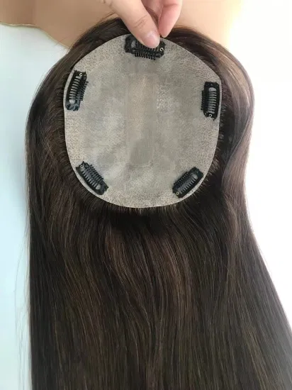 Perucas de pele fina por atacado mulheres cabelo humano base de seda topper