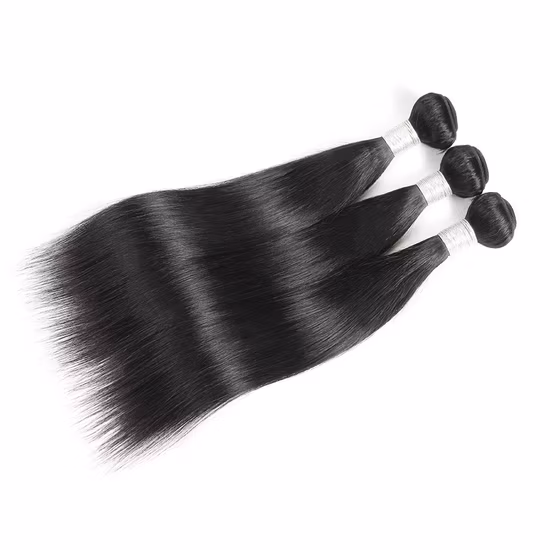 Máquina de tecelagem de cabelo reto e sedoso com ponta em U de cor natural feita de pacotes de cabelo humano